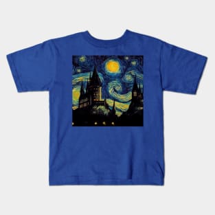 Starry Night Wizarding School Van Gogh Kids T-Shirt